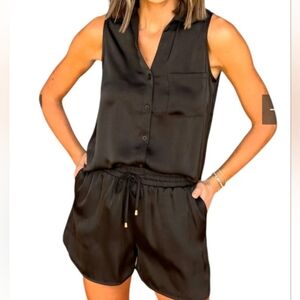 SSYS The Label Blakely Sleeveless Shorts Pajamas Set Women's Sz Med 6-8